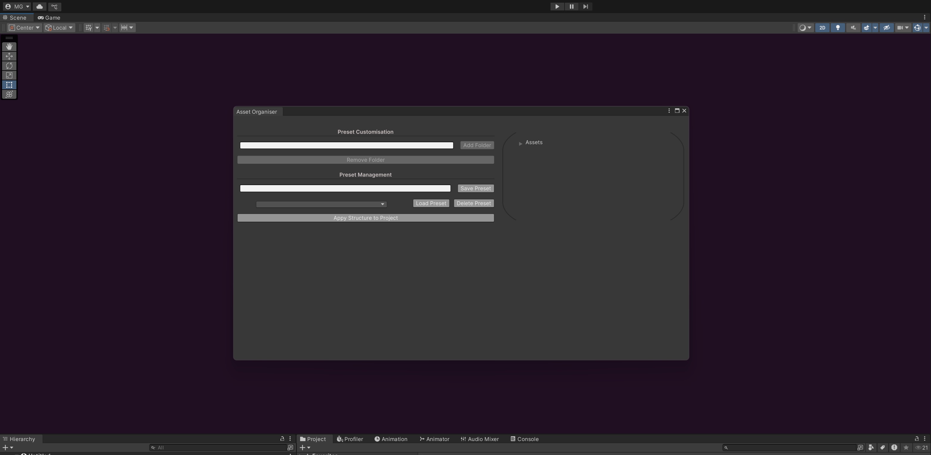 Asset Organiser demo video