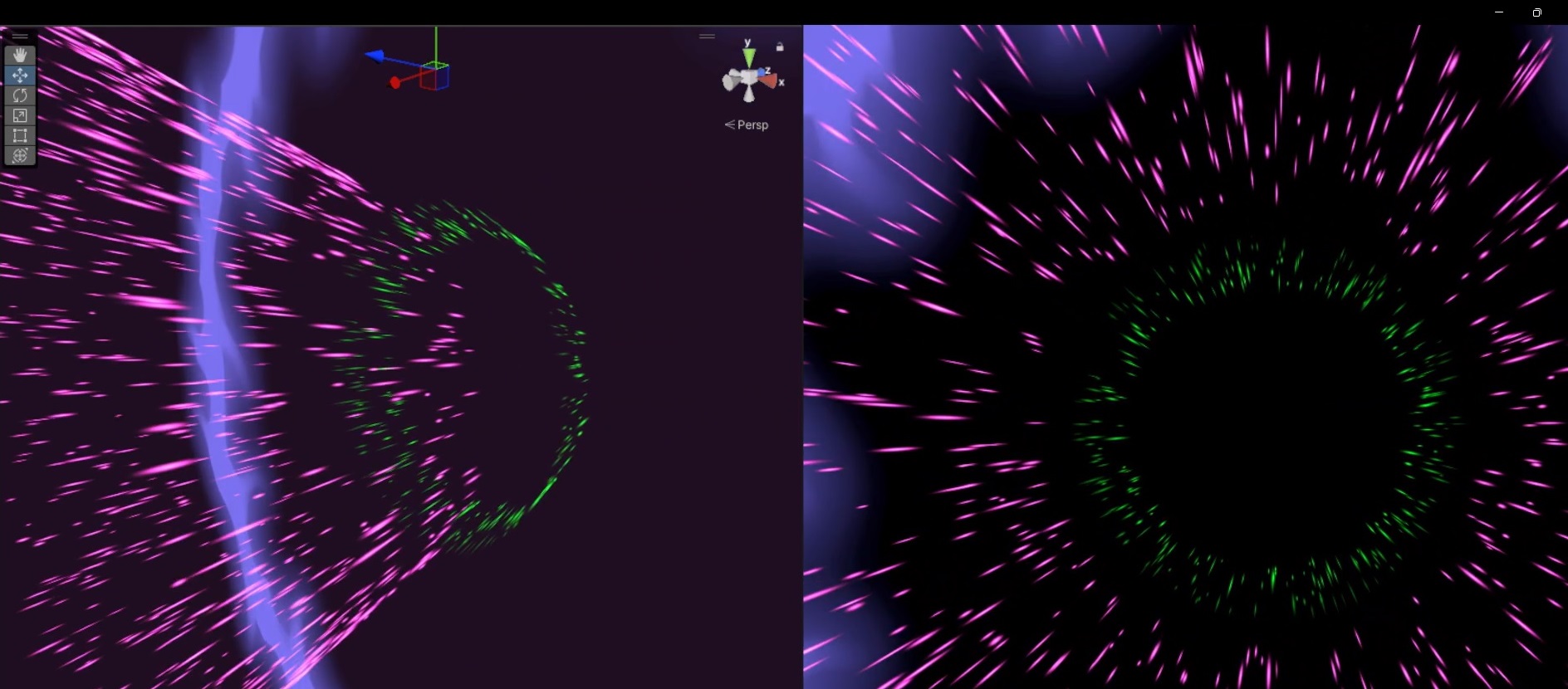 Portal effect made with Unity particle systems