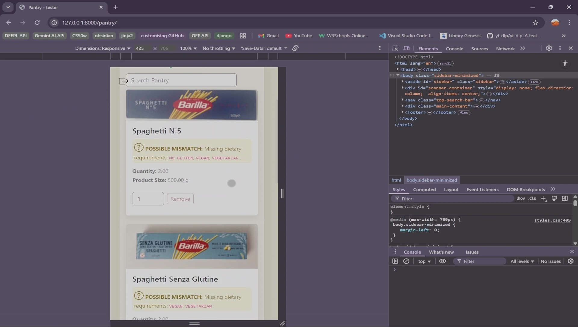Savor mobile responsiveness