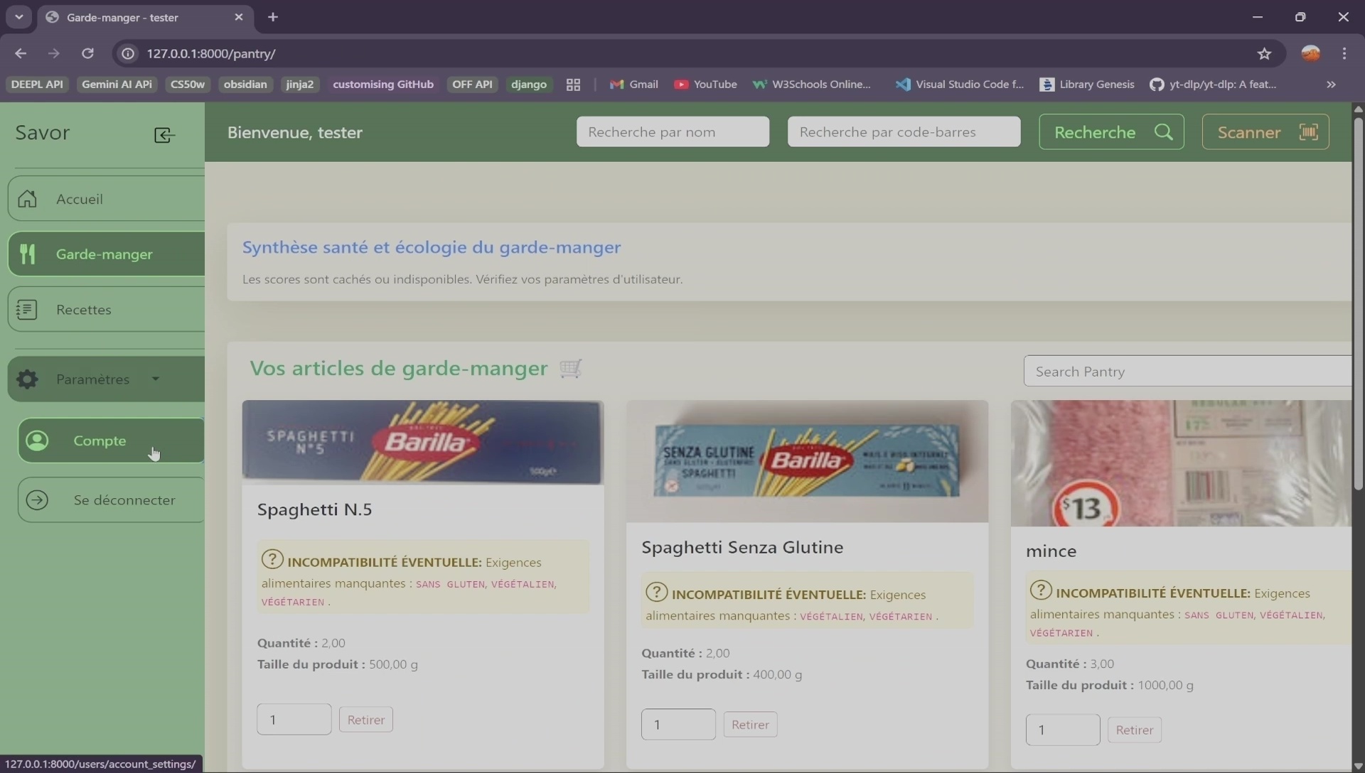 Savor pantry localised